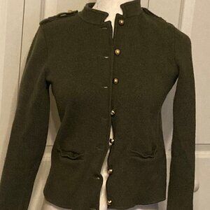 Talbot's Green Military Style Jacket ~ Size Medium